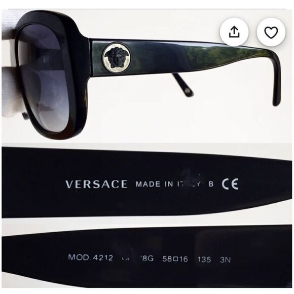 VERSACE vintage sunglasses rare wrap black square frame shield mask oversized main image 7